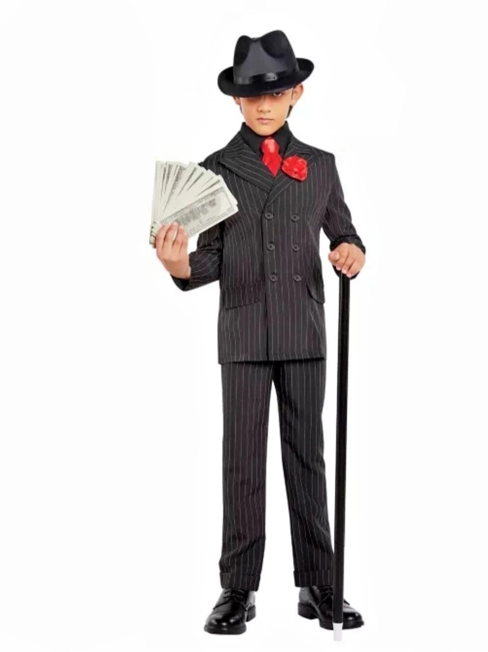 Gangster Suit Pinstripe Halloween Costume Boys Large 12-14 years Like New